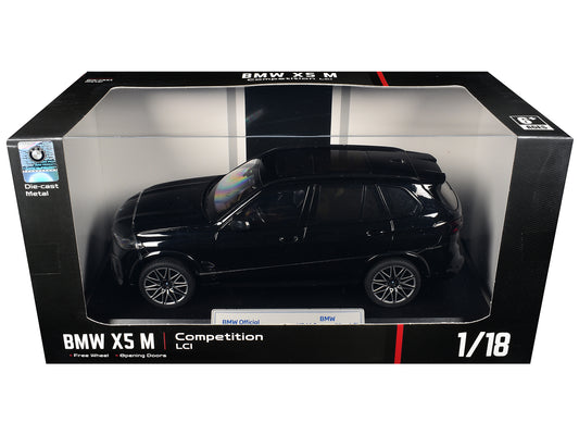 BMW X5 M Competition LCI Black Metallic with Moonroof 1/18 Diecast Model Car by Heimanba