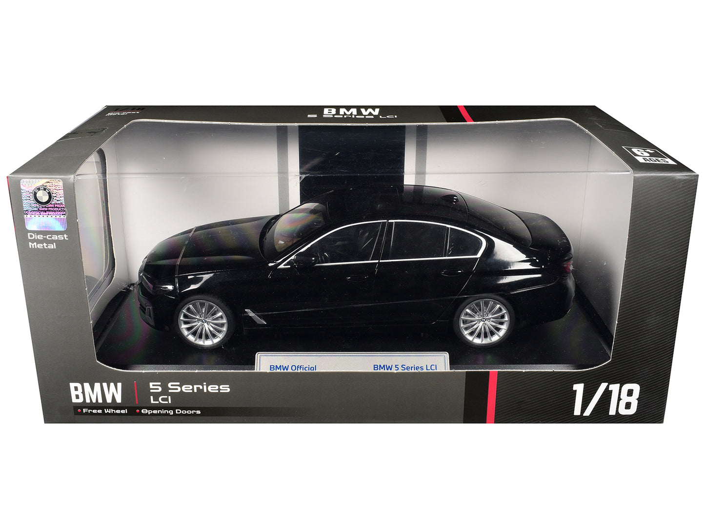 BMW 5 Series LCI Black Metallic with Moonroof 1/18 T&y Diecast Model Car by Heimanba