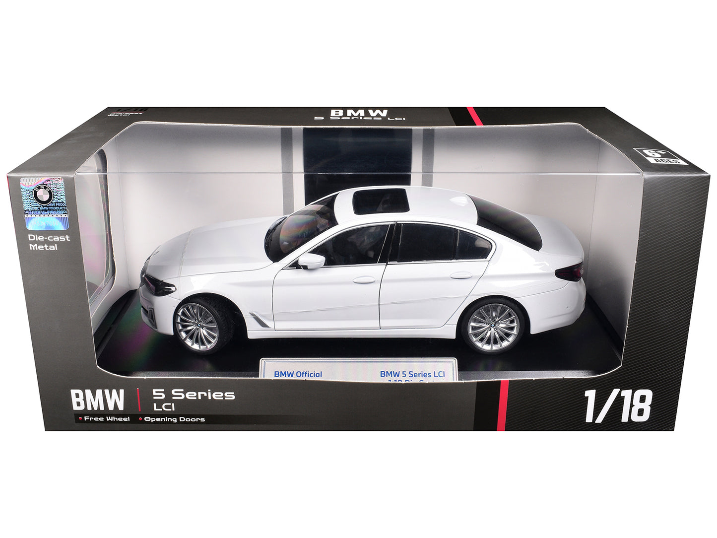 BMW 5 Series LCI White Metallic with Moonroof 1/18 T&y Diecast Model Car by Heimanba