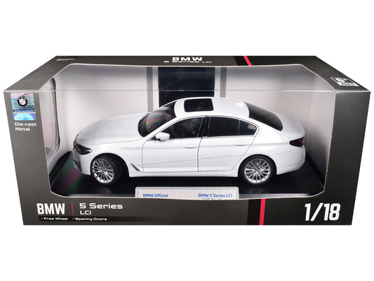BMW 5 Series LCI White Metallic with Moonroof 1/18 Diecast Model Car by Heimanba