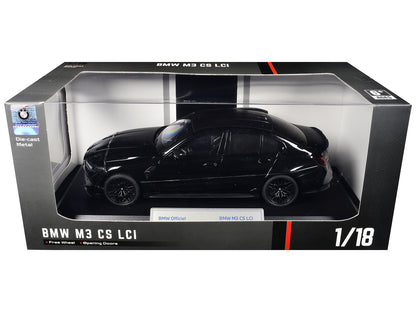 BMW M3 CS LCI Black Metallic with Matt Black Top 1/18 T&y Diecast Model Car by Heimanba