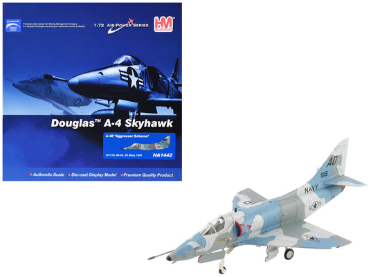 Douglas A-4E Skyhawk Aircraft "151118 Aggressor Scheme VA-43" (1975) United States Navy "Air Power Series" 1/72 T&y Diecast Model by Hobby Master