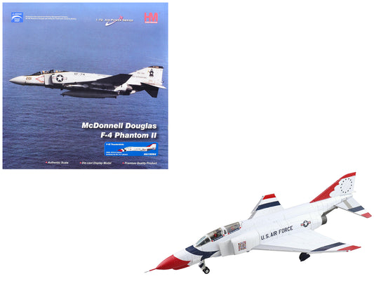 McDonnell Douglas F-4E Phantom II Fighter-Bomber Aircraft "Thunderbirds with Decals for No.1 to 7 planes 1973/74 Season" United States Air Force "Air Power Series" 1/72 T&y Diecast Model by Hobby Master
