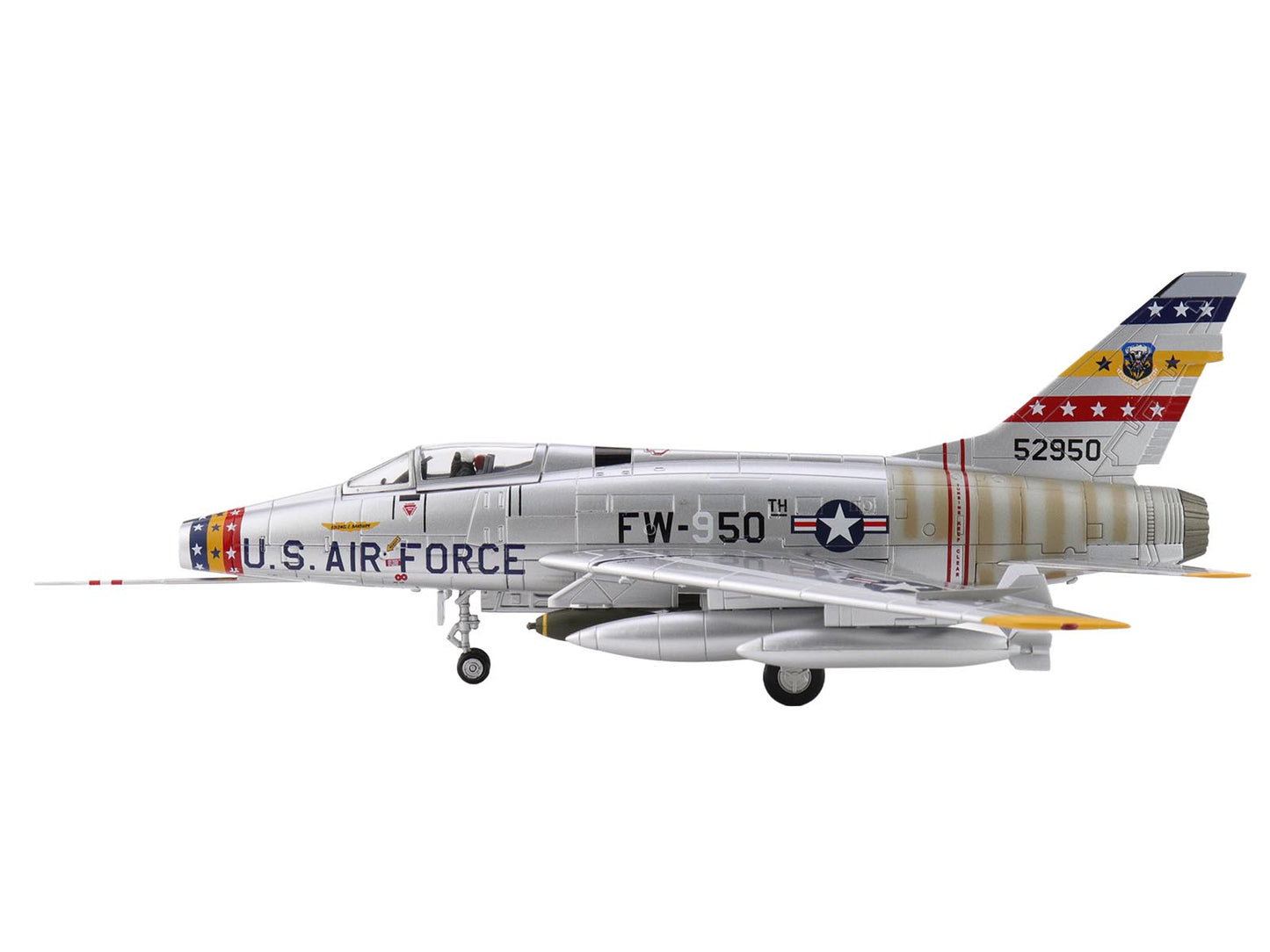 North American F-100D Super Sabre Fighter Aircraft "FW-871 81st TFS 50th TFW France" (1958) United States Air Force "Air Power Series" 1/72 T&y Diecast Model by Hobby Master