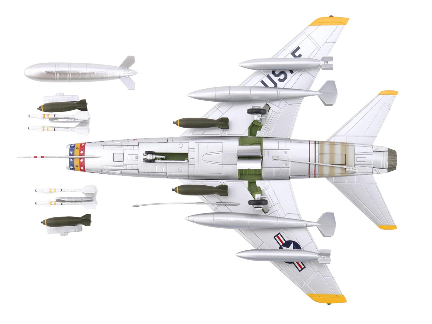 North American F-100D Super Sabre Fighter Aircraft "FW-871 81st TFS 50th TFW France" (1958) United States Air Force "Air Power Series" 1/72 T&y Diecast Model by Hobby Master