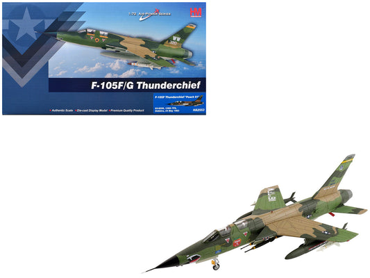 Republic F-105F Thunderchief Fighter-Bomber Aircraft "63-8299 Peach 91 128th Tactical Fighter Squadron Georgia ANG Dobbins Air Reserve Base" United States Air Force "Air Power Series" 1/72 T&y Diecast Model by Hobby Master