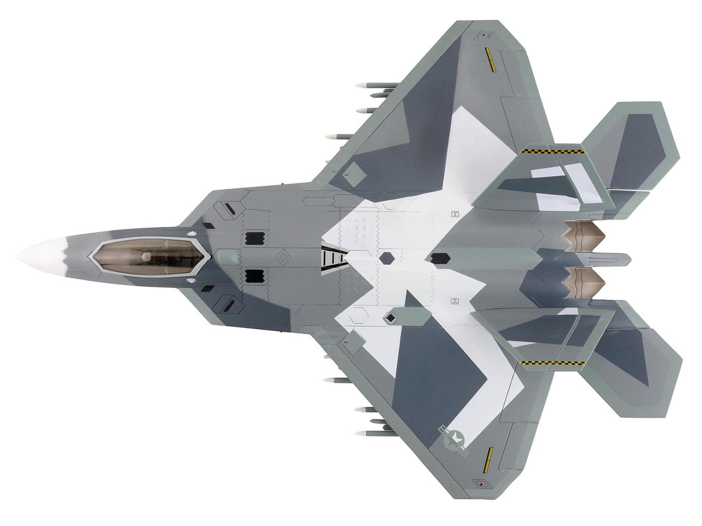 Lockheed F-22 Raptor Stealth Aircraft "Splinter Camouflage" United States Air Force "Air Power Series" 1/72 Diecast Model by Hobby Master