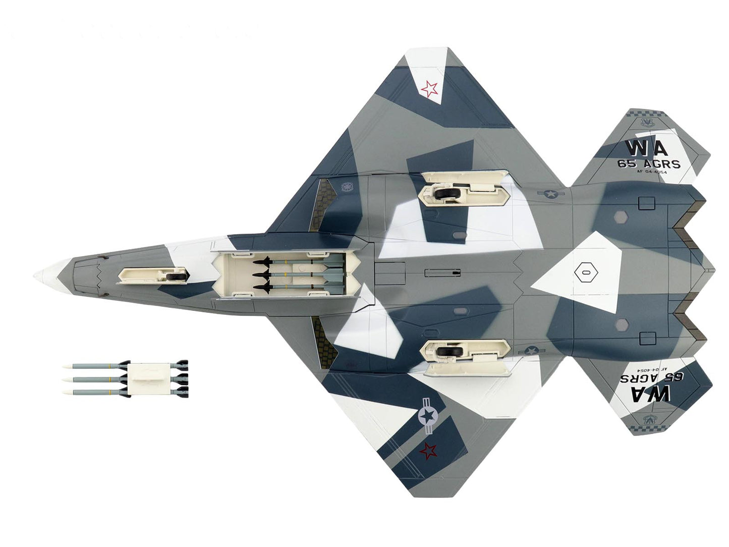 Northrop F-23 Black Widow II Stealth Fighter Aircraft Blue 054 Su-57 Aggressor What If Scheme 65th AGRS Nellis AFB United States Air Force Air Power Series 1/72 T&y Diecast Model by Hobby Master