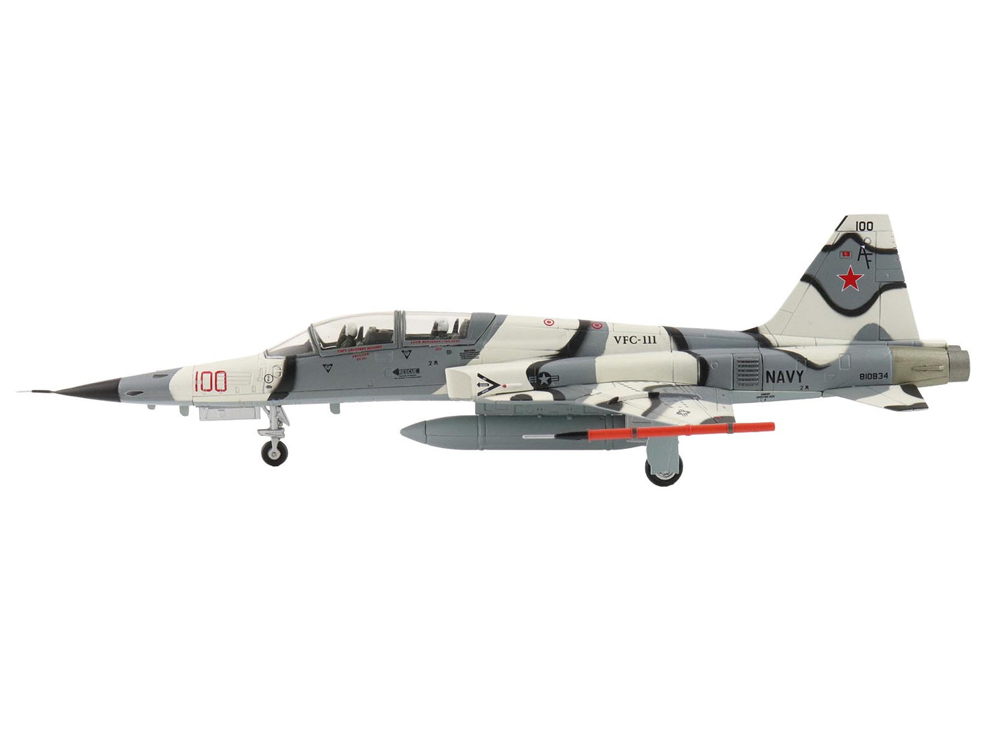 Northrop F-5F Tiger II Aircraft "810834 Franken Tiger VFC-111 Sundowners" (2023) United States Navy "Air Power Series" 1/72 Diecast Model by Hobby Master