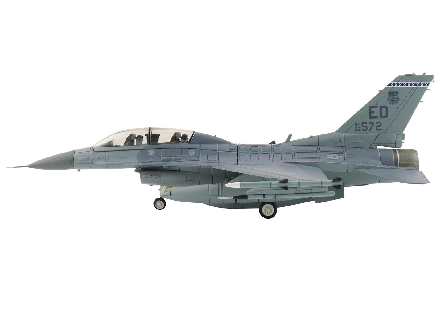 Lockheed F-16D Fighting Falcon Fighter Aircraft "85-1572 Edwards Air Force Base" (2024) United States Air Force "Air Power Series" 1/72 Diecast Model by Hobby Master