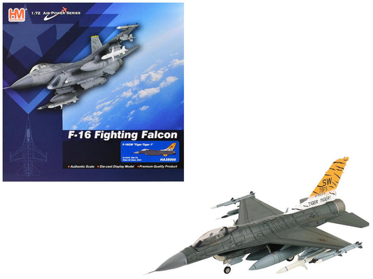 Lockheed F-16CM Fighting Falcon Fighter Aircraft "91-0379 Tiger Tiger 1 79th Fighter Squadron Shaw Air Force Base" (2023) United States Air Force "Air Power Series" 1/72 T&y Diecast Model by Hobby Master