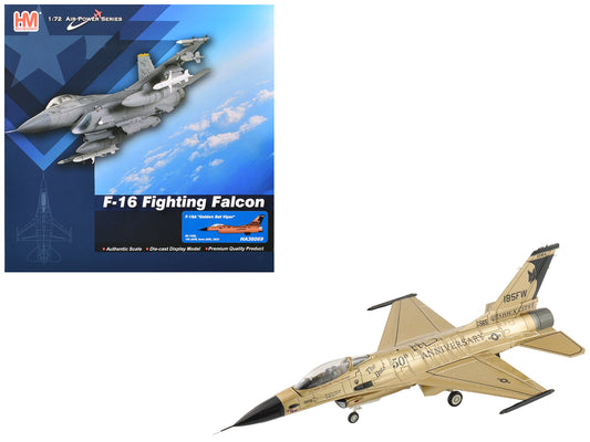 Lockheed F-16A Fighting Falcon Fighter Aircraft "85-1565 Golden Bat Viper 185 ARW Iowa ANG Squadron 50th Anniversary" (2022) United States Air Force "Air Power Series" 1/72 T&y Diecast Model by Hobby Master