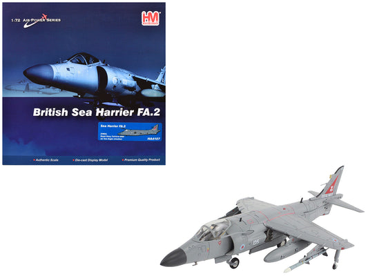 British Aerospace Sea Harrier FA.2 Aircraft with Sea Eagle Missiles "ZH804 Fairford" (2002) British Royal Navy "Air Power Series" 1/72 T&y Diecast Model by Hobby Master