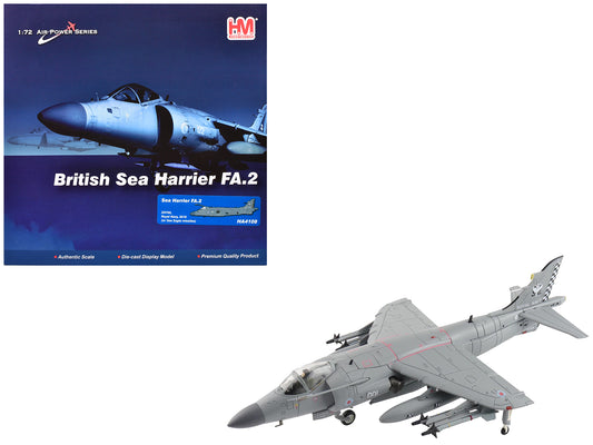 British Aerospace Sea Harrier FA.2 Aircraft with Sea Eagle Missiles "ZH796" (2018) British Royal Navy "Air Power Series" 1/72 T&y Diecast Model by Hobby Master