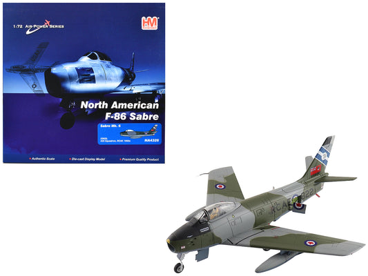 Canadair Sabre Mk.6 Fighter Aircraft "23622 430 Squadron" (1950s) Royal Canadian Air Force "Air Power Series" 1/72 T&y Diecast Model by Hobby Master