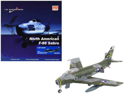North American F-86F Sabre Fighter Aircraft "25333 461st Fighter Day Squadron West Germany" (1955) United States Air Forces in Europe "Air Power Series" 1/72 T&y Diecast Model by Hobby Master