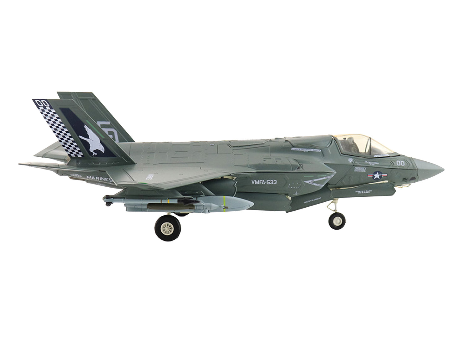 Lockheed Martin F-35B Lightning II Aircraft (Beast Mode) "170533 VMFA-533 Hawks" (2025) United States Marine Corps "Air Power Series" 1/72 Diecast Model by Hobby Master