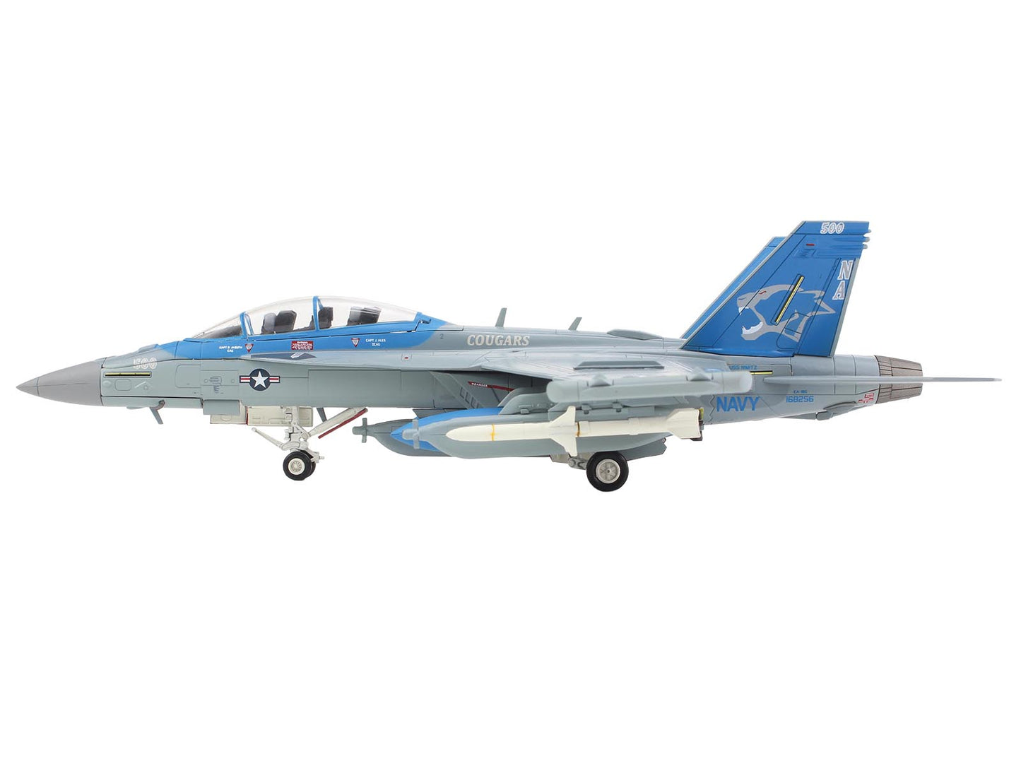 Boeing EA-18G Growler Aircraft "168256 VAQ-139 Cougars" (2025) United States Navy "Air Power Series" 1/72 Diecast Model by Hobby Master
