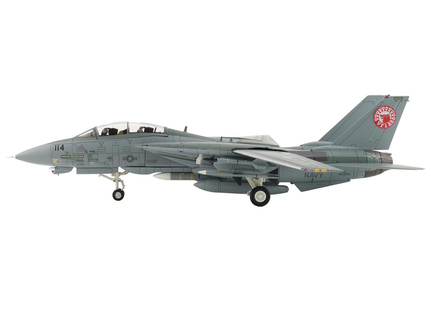 Grumman F-14A Tomcat Fighter Aircraft "VF-1 (with Optional Decals)" United States Navy "Air Power Series" 1/72 Diecast Model by Hobby Master