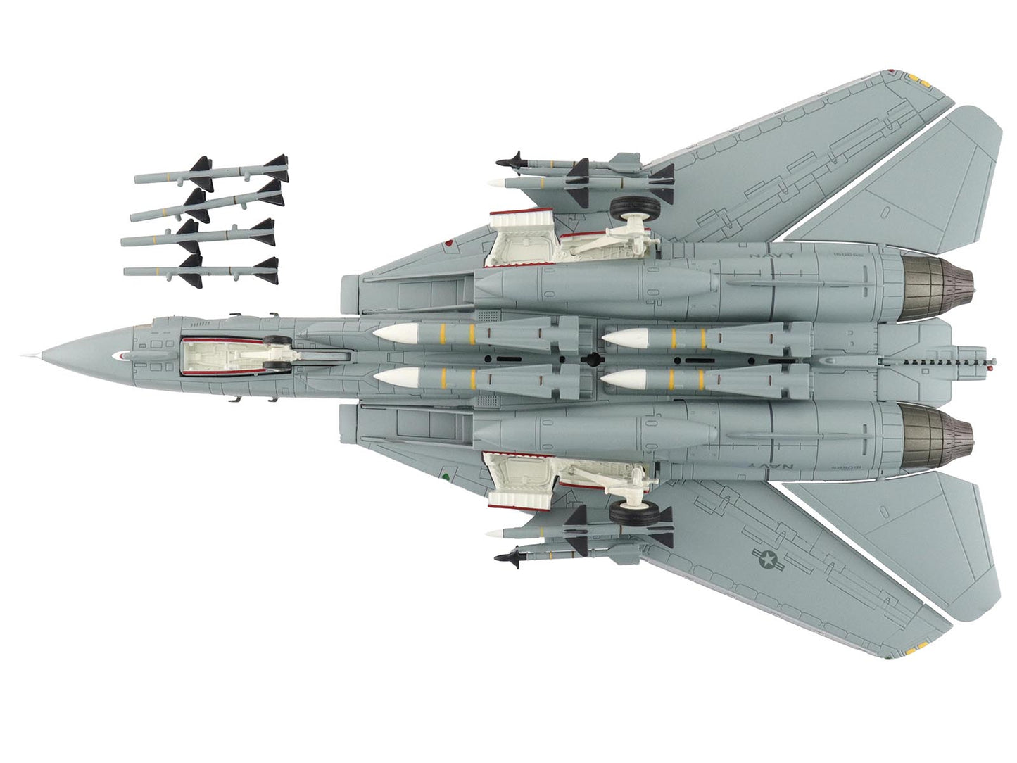Grumman F-14A Tomcat Fighter Aircraft "VF-1 (with Optional Decals)" United States Navy "Air Power Series" 1/72 Diecast Model by Hobby Master