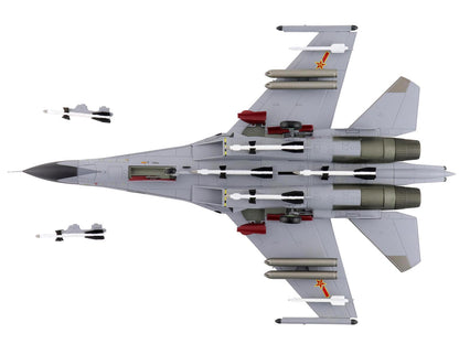 Shenyang J-11A Fighter Aircraft "40547 Golden Helmet" (2014) People's Liberation Army Air Force with 1/8 Scale Golden Helmet "Air Power Series" 1/72 Diecast Model by Hobby Master