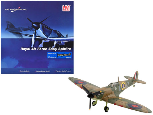 Supermarine Spitfire Mk.1a Fighter Aircraft "X4009 Flight Lieutenant P.C. Hughes" (1940) British Royal Air Force "Air Power Series" 1/48 T&y Diecast Model by Hobby Master