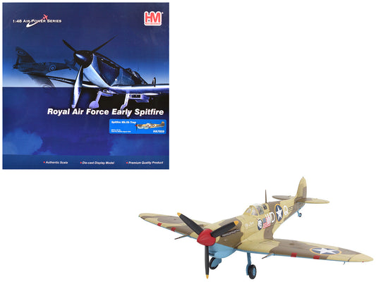 Supermarine Spitfire Mk.Vb Trop Fighter Aircraft "ER570 4th Fighter Squadron 52nd Fighter Group" (1943) Mediterranean Allied Coastal Air Force "Air Power Series" 1/48 T&y Diecast Model by Hobby Master