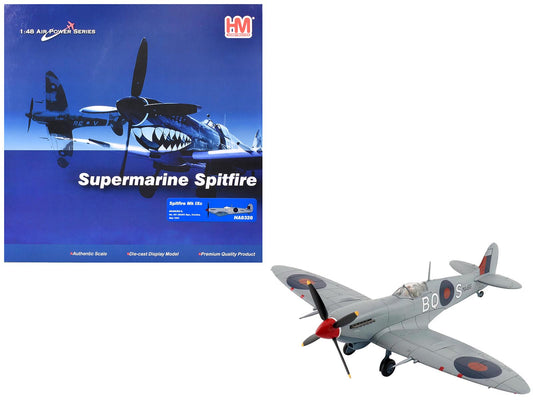 Supermarine Spitfire Mk IXc Fighter Aircraft "MA466 BQ-S No. 451 Squadron Corsica" (1944) Royal Australian Air Force "Air Power Series" 1/48 T&y Diecast Model by Hobby Master