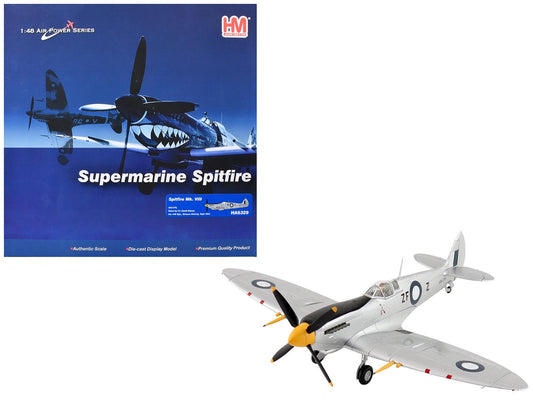 Supermarine Spitfire Mk VIII Fighter Aircraft "A53-379 Flight Lieutenant David Glaser No. 549 Squadron Strauss Airstrip" (1944) Royal Australian Air Force "Air Power Series" 1/48 T&y Diecast Model by Hobby Master