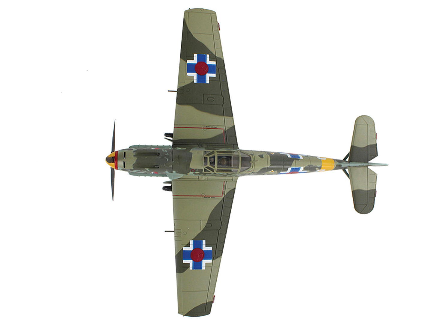 Messerschmitt Bf 109E-3 Fighter Aircraft "White 2 Jan Reznak 13.(slow)/JG 52 Kraznodar USSR" (1943) German Luftwaffe "Air Power Series" 1/48 Diecast Model by Hobby Master