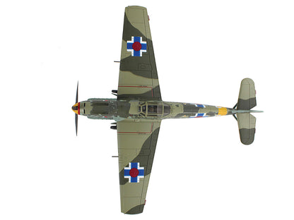 Messerschmitt Bf 109E-3 Fighter Aircraft "White 2 Jan Reznak 13.(slow)/JG 52 Kraznodar USSR" (1943) German Luftwaffe "Air Power Series" 1/48 Diecast Model by Hobby Master
