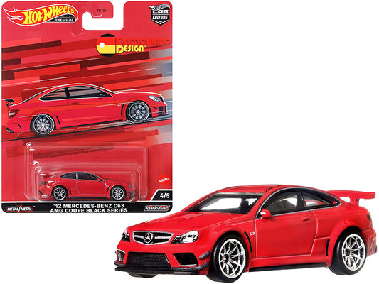 2012 Mercedes Benz C63 AMG Coupe Black Red Diecast Model Car - Hotwheels