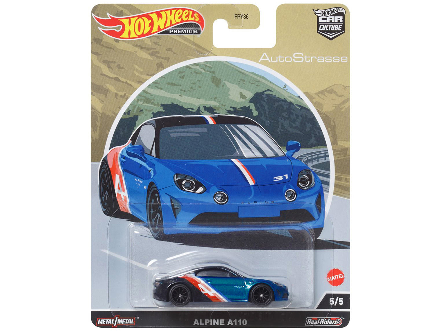 Hot Wheels Alpine A110 Blue Metallic and Black with Graphics "Auto Strasse" Series Diecast Model Car by <h2>Alpine Wheels</h2> <p>High-quality perfect for collectors enthusiasts. Features detailed int
