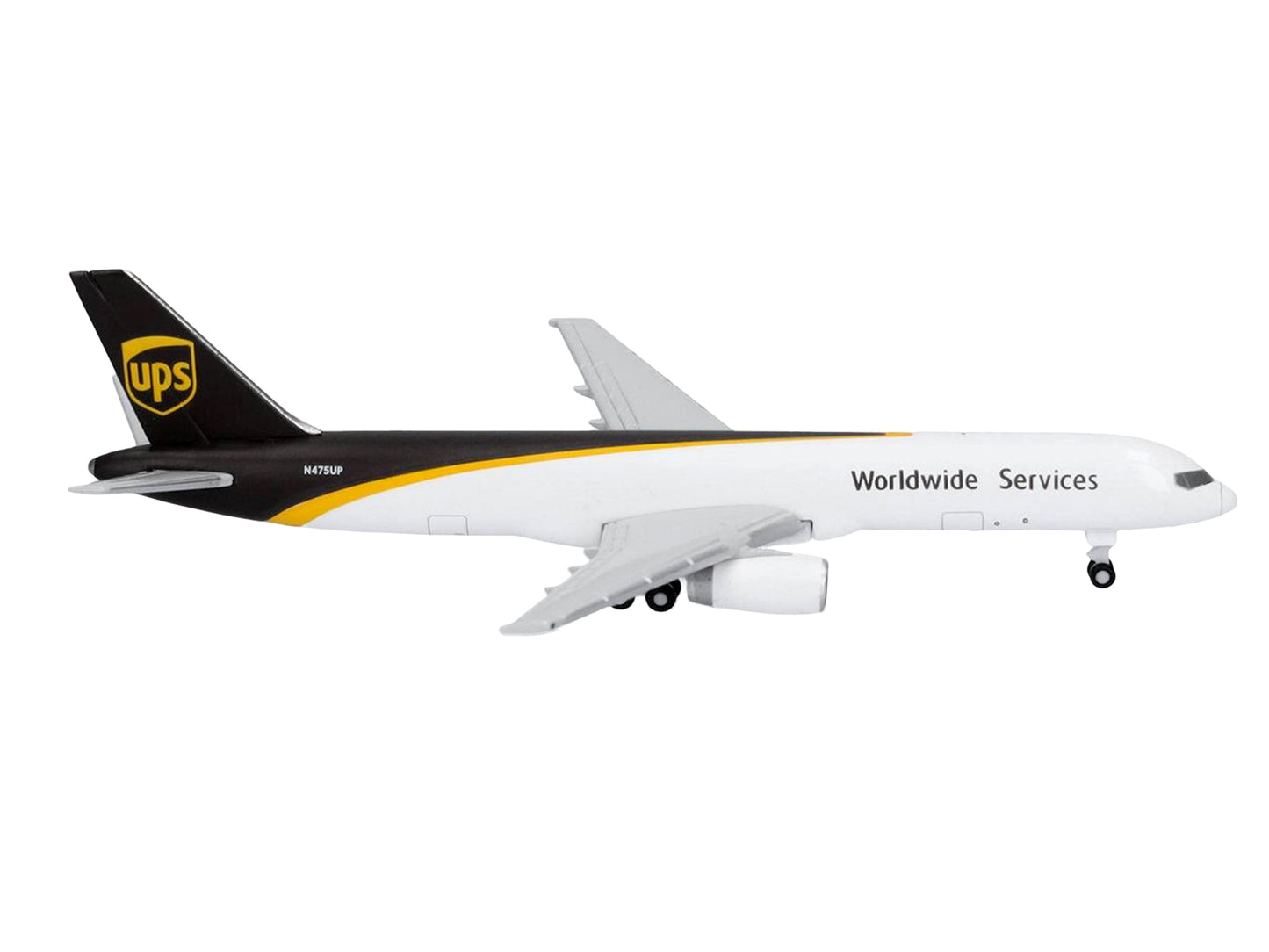 Boeing 757-200F Commercial Aircraft "UPS Worldwide Service" (N475UP) White with Brown Tail 1/500 Diecast Model Airplane by Herpa
