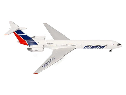 Ilyushin IL-62M Commercial Aircraft "Cubana de Aviacion" (T1280) White with Blue and Red Tail 1/200 Diecast Model Airplane by Herpa <h2>Ilyushin Herpa</h2> <p>High-quality car perfect for collectors e