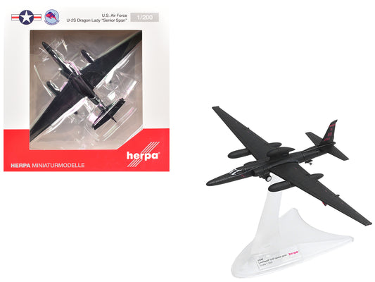 Lockheed U-2S Dragon Lady Aircraft "Senior Span 99th Reconnaissance Squadron 9th Reconnaissance Wing" (80-1084) United States Air Force 1/200 T&y Diecast Model by Herpa