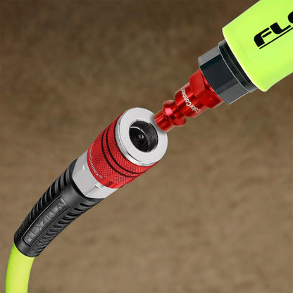 Flexzilla Heavy Duty Lightweight Air Hose 1/4" x 25' with ColorConnex Coupler and Plug - (Red) Ty