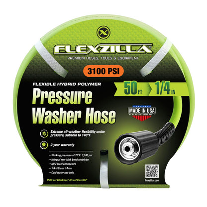 Flexzilla Pressure Washer Hose 1/4" x 50" with M22 Fittings