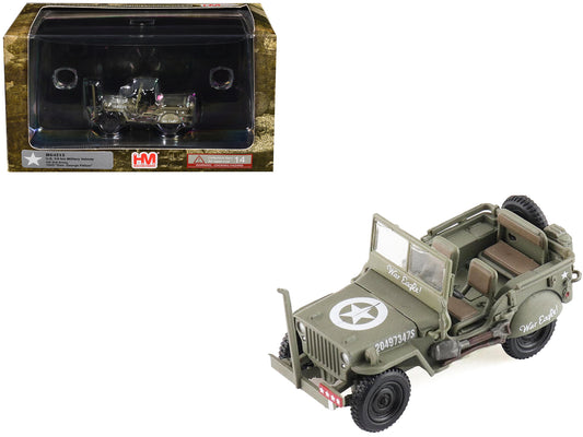 U.S. 1/4 ton Military Vehicle Olive Drab "Gen. George Patton US 3rd Army War Eagle" (1945) United States Army "Ground Power Series" 1/72 T&y Diecast Model by Hobby Master