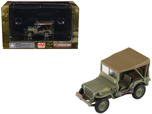 U.S. 1/4 ton Military Vehicle Olive Drab 1/72 Diecast Model Car - Hobby Master