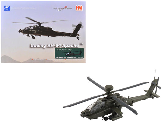 Boeing AH-64E Apache Echo Attack Helicopter "ZM714 Middle Wallop" (2022) British Army "Air Power Series" 1/72 T&y Diecast Model by Hobby Master