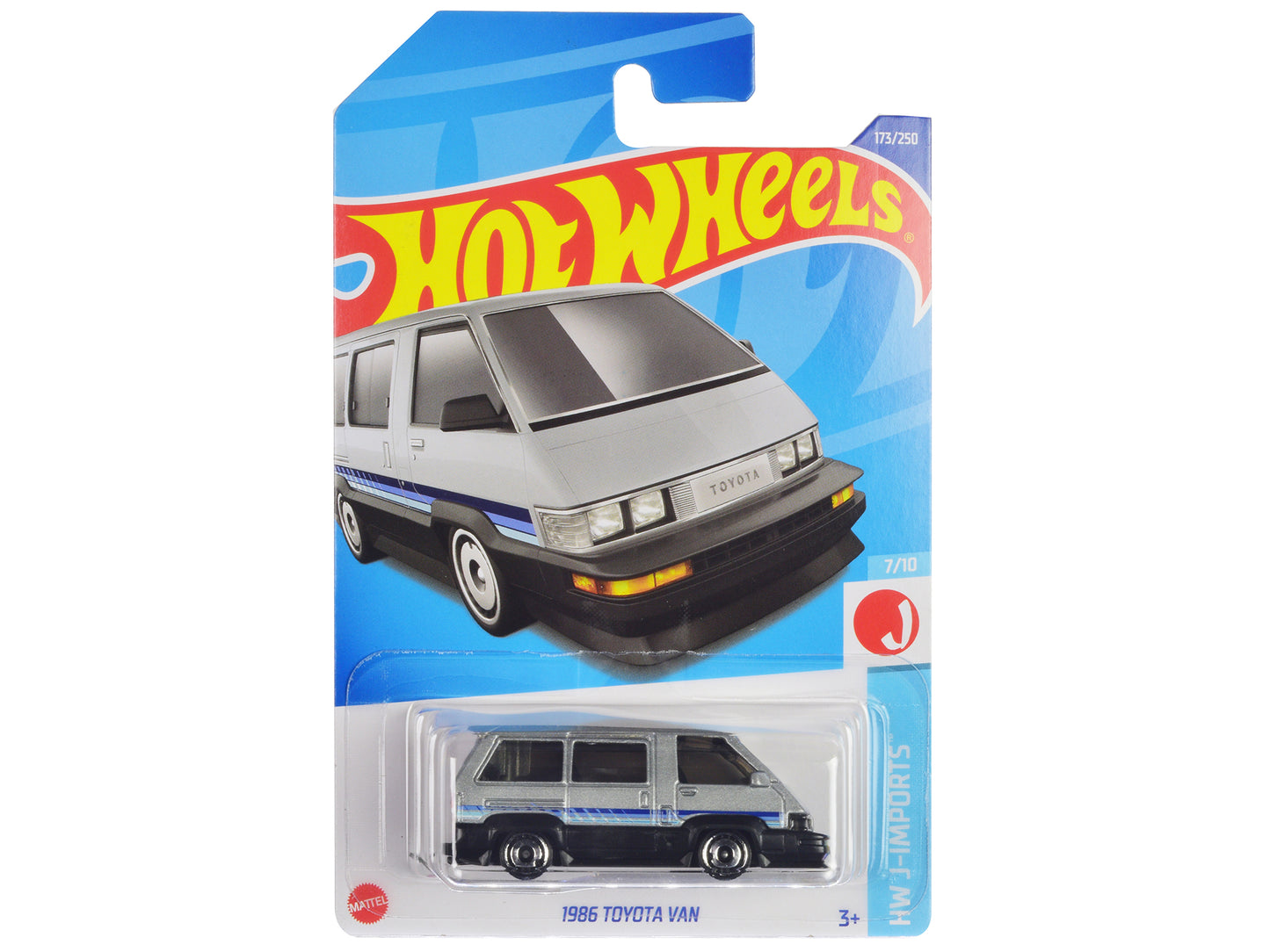 Hot Wheels 1986 Toyota Van Silver Metallic and Black with Stripes "HW J-Imports" Series Diecast Model Car by <h2>1986 Wheels</h2> <p>High-quality perfect for collectors enthusiasts. Features detailed