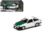 Toyota Sprinter Trueno RHD White with Green Carbon Hood 1/64 Diecast