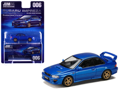 Subaru Impreza WRX Type R Sti Version V RHD (Right Hand Drive) Sonic Blue Mica "JDM64" Series 1/64 T&y Diecast Model Car by Hobby Japan