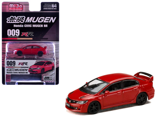 Honda Civic Mugen RR (FD2) RHD (Right Hand Drive) Milano Red "JDM64" Series 1/64 T&y Diecast Model Car by Hobby Japan