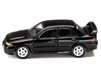 Mitsubishi Lancer RS Evolution III RHD (Right Hand Drive) Black "Initial D" (1995-2013) Manga "Diorama Set Series" 1/64 Diecast Model car by Hobby Japan