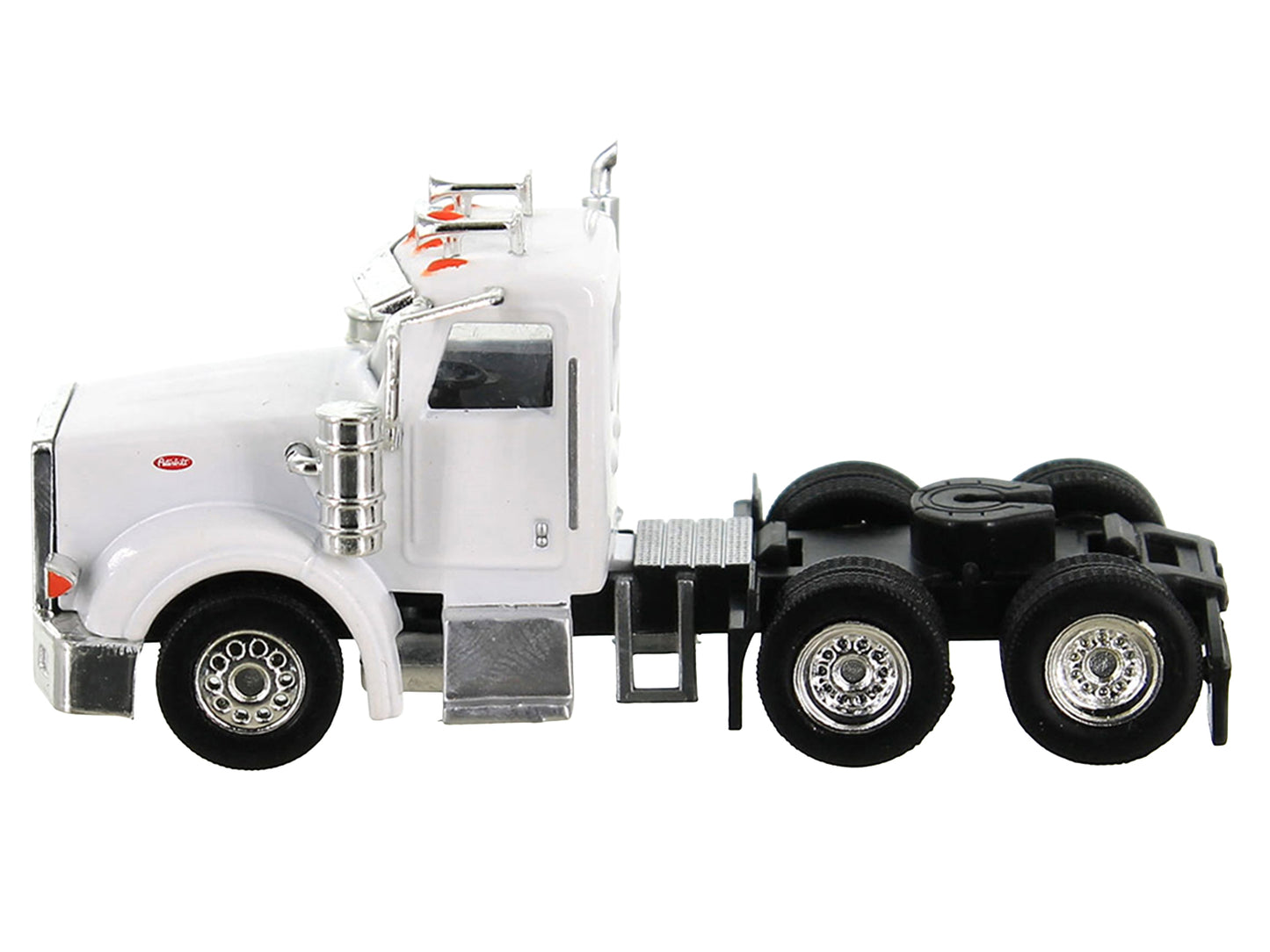 Peterbilt 367 Truck Tractor with Day Cab White and Articulated Tank Trailer "Cemex" White with Blue Stripes Combo Set 1/87 (HO) Plastic Model Car by HO Logistics