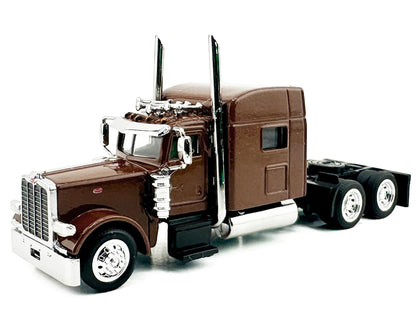 Peterbilt 389 Truck Tractor with Sleeper Cab Brown Metallic 1/87 (HO) Scale Plastic Model Car by HO Logistics T&y