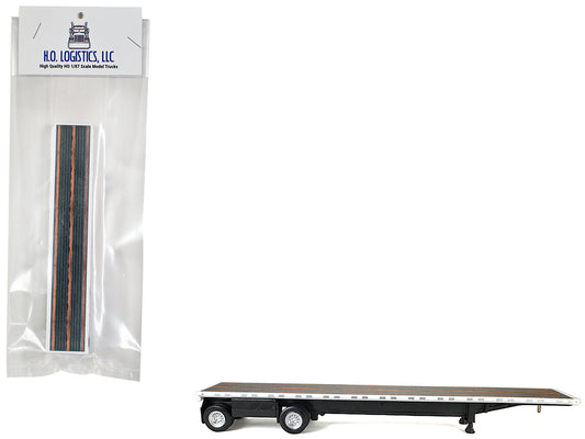 High Boy Spread Axle Flatbed Trailer White 1/87 (HO) Plastic Model Car by HO Logistics T&y