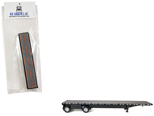 High Boy Spread Axle Flatbed Trailer Black 1/87 (HO) Plastic Model Car by HO Logistics T&y